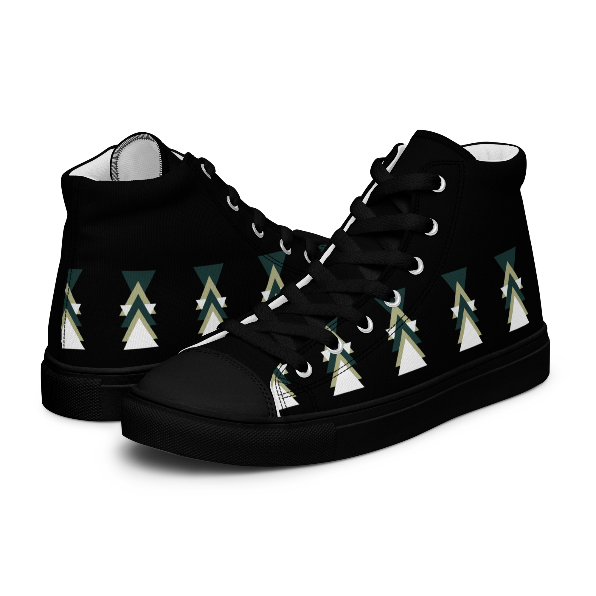 Scarpe da ginnastica alte in tela da donna Triangles - Sneakers geometriche