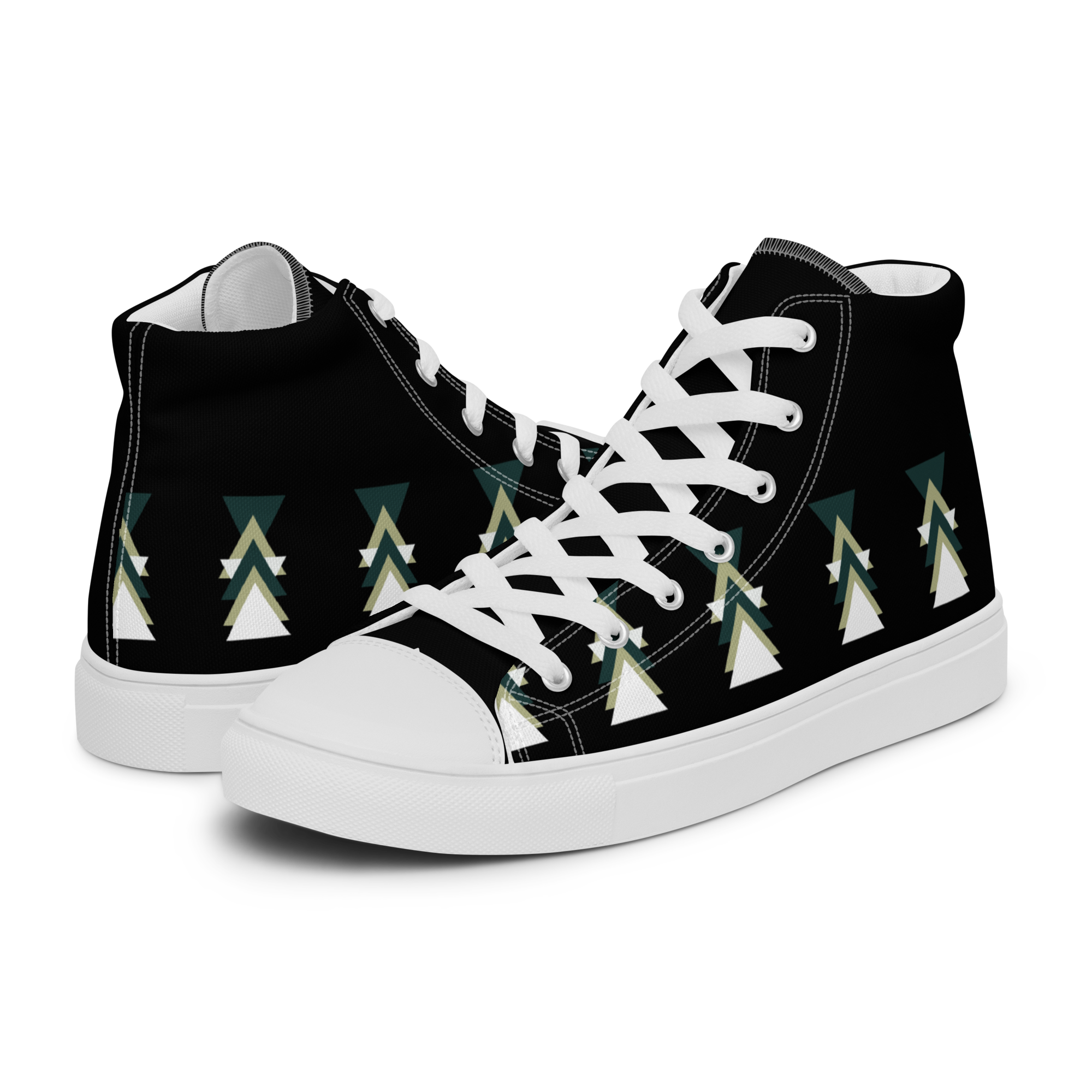 Scarpe da ginnastica alte in tela da donna Triangles - Sneakers geometriche