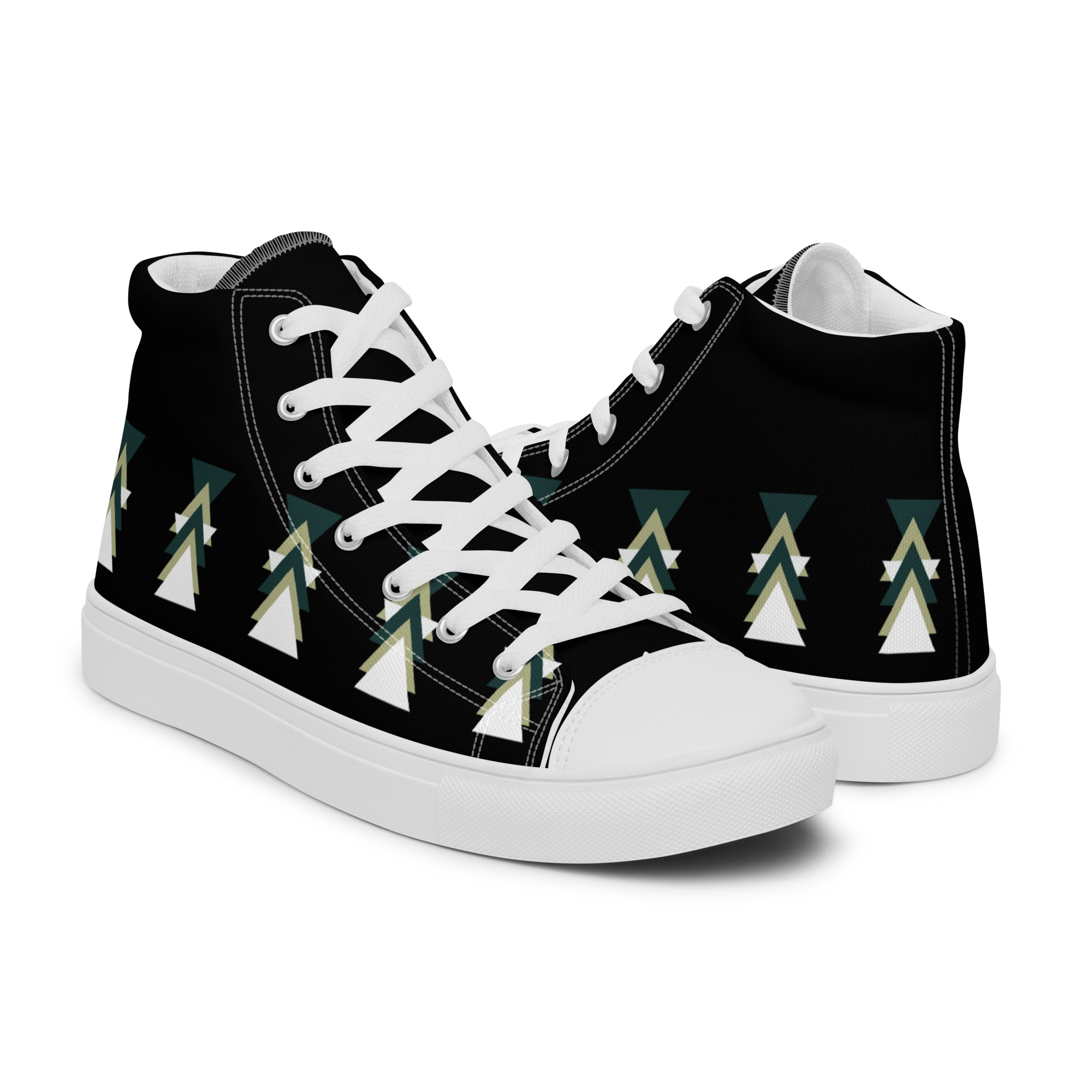 Scarpe da ginnastica alte in tela da donna Triangles - Sneakers geometriche